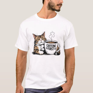 Camiseta Caffeine First para Amantes del Café con