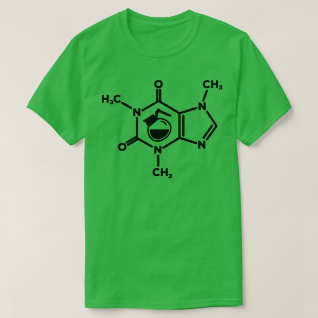 Camiseta Caffeine Molécula Café Pot Lovers Fórmula Funny (Diseño del anverso)
