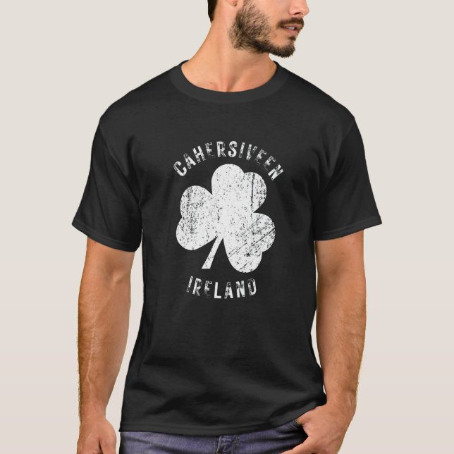 Camiseta Cahersiveen Kerry Ireland Vintage Shamrock Distres (Anverso)