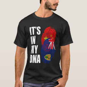 Camiseta Caicos Turcas Y Bandera De Adn Del Patrimonio Mezc