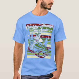 Camiseta Caída A Través Del Skele De La Nieve Retro De Snow
