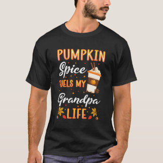 Camiseta Caída Abuelo Calabaza Spice Latte Otoño Sale Gra