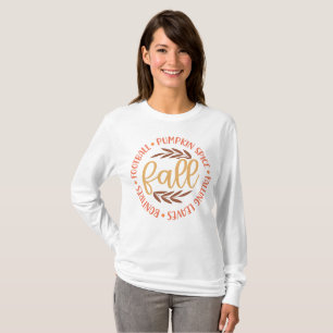 Camiseta Caída acogedora de las especias de calabaza