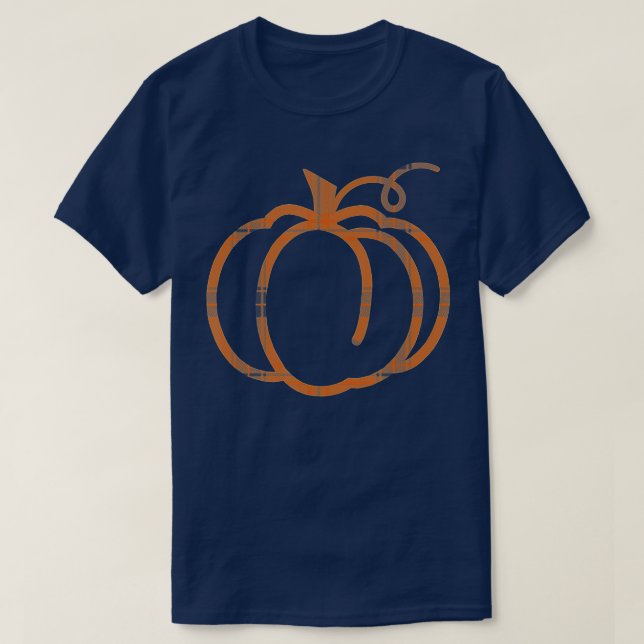 Camiseta Caída Calabaza Cute Acción de Gracias Plai de Búfa (Diseño del anverso)