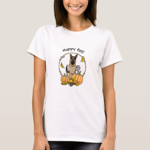 Camiseta Caída Carne de cerdo alemán (moreno negro) Calabaz
