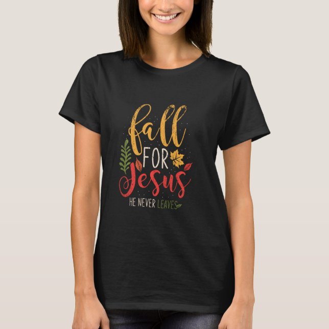 Camiseta Caída Cristiana Religiosa Otoño Jesús (Anverso)