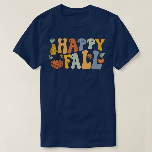 Camiseta Caída de calabaza de época deja retro otoño Thanks (Diseño del anverso)