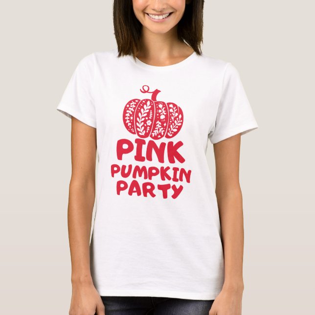 Camiseta Caída de calabaza rosa (Anverso)