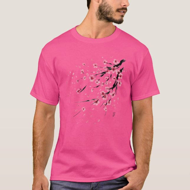 Camiseta Caída de florecimiento de Sakura - Florecimiento d (Anverso)