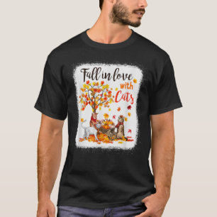 Camiseta Caída de hojas de gato de arce Hola Bicicleta de o