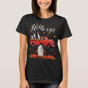 Camiseta Caída de hojas de pingüinos de arce Camión Rojo de