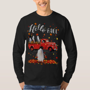 Camiseta Caída de hojas de pingüinos de arce Camión Rojo de