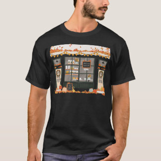Camiseta Caída de la Cafetería Retro Sale Calabaza de Pie F