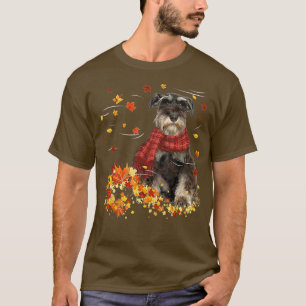 Camiseta Caída de la estafaMiniatura Schnauzer Dog otoño ca