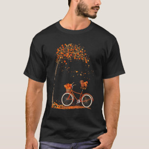 Camiseta Caída de la hoja de perro Ciclismo otoñal Dachshun