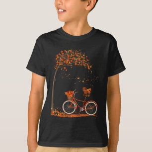 Camiseta Caída de la hoja de perro otoño Ciclismo Diversión