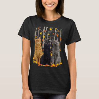 Camiseta Caída de la hoja del gato del arce Hola Funny Kitt