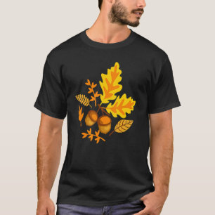 Camiseta Caída de las hojas de otoño y los maíz en las muje