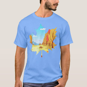 Camiseta Caída de los árboles otoñales Naturaleza Bosque Vi