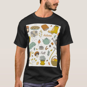 Camiseta Caída de mano dibujada: colorido conjunto de cosec