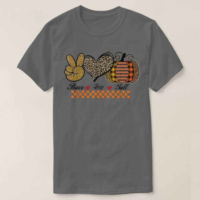 CAMISETA CAÍDA DEL AMOR DE LA PAZ, PARCHE DE PUMPKIN CUTIDO (Diseño del anverso)