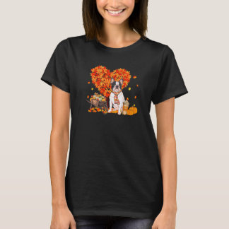 Camiseta Caída del árbol de otoño del Bulldog francés deja