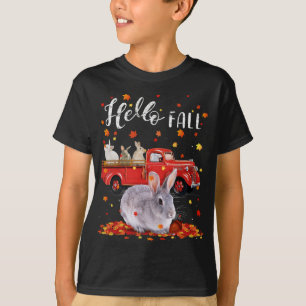 Camiseta Caída del Camión Rojo Otoño de Maple Rabbit Bunny