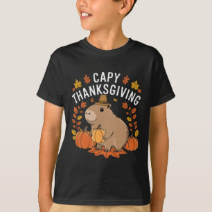 Camiseta Caída del Día de Acción de Gracias Capy Funny Capy