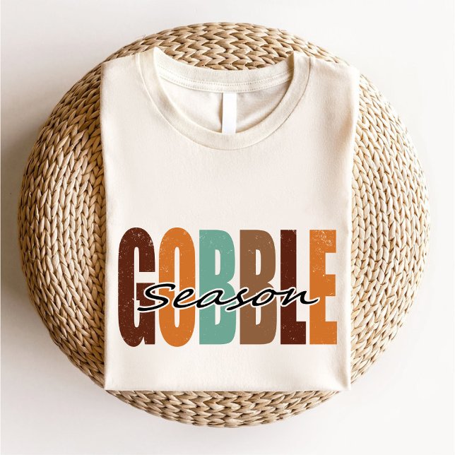 Camiseta Caída del Día de Acción de Gracias de la Temporada (Gobble Season Thanksgiving Fall Autumn T-Shirt)