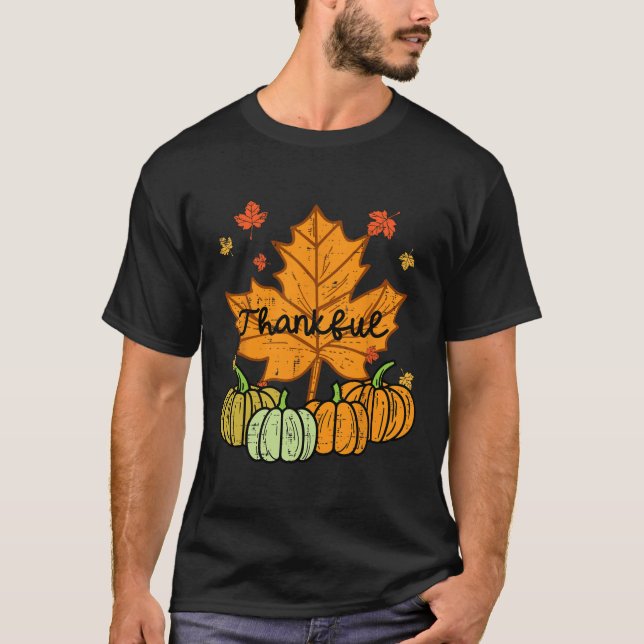 Camiseta Caída del Día de Acción de Gracias en Calabaza de  (Anverso)