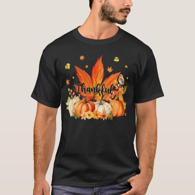 Camiseta Caída del Día de Acción de Gracias en Calabaza de  (Anverso)