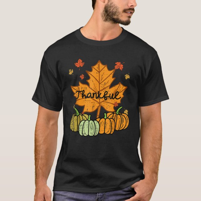 Camiseta Caída del Día de Acción de Gracias en Calabaza de  (Anverso)