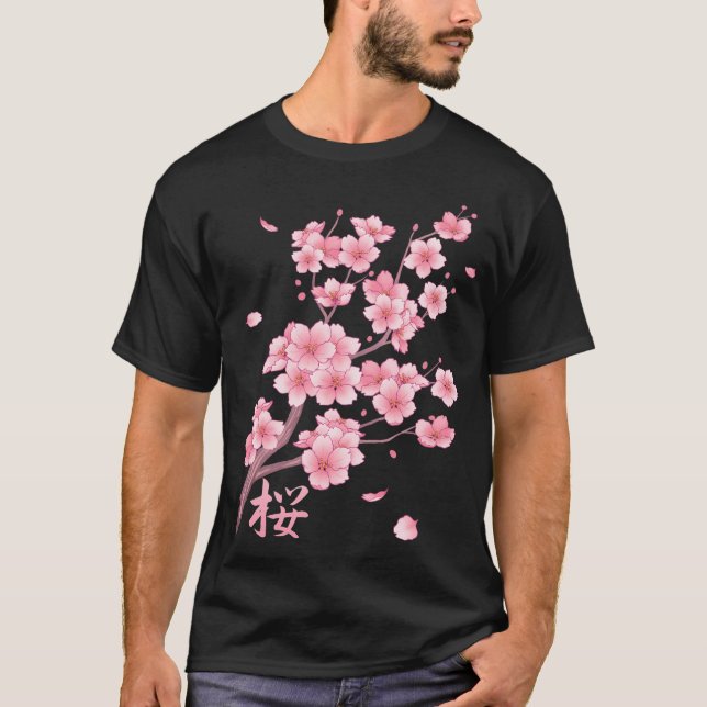 Camiseta Caída del florecimiento de cerezo Sakura (Anverso)