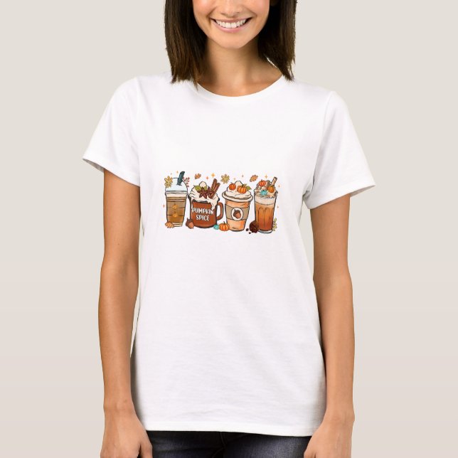 Camiseta Caída del Otoño Café Trompeta Spice (Anverso)