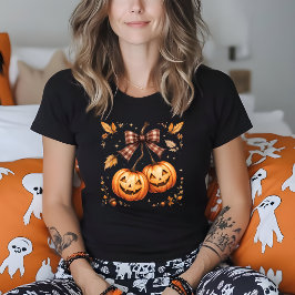 Camiseta Caída del otoño de las cerezas de calabaza retro d
