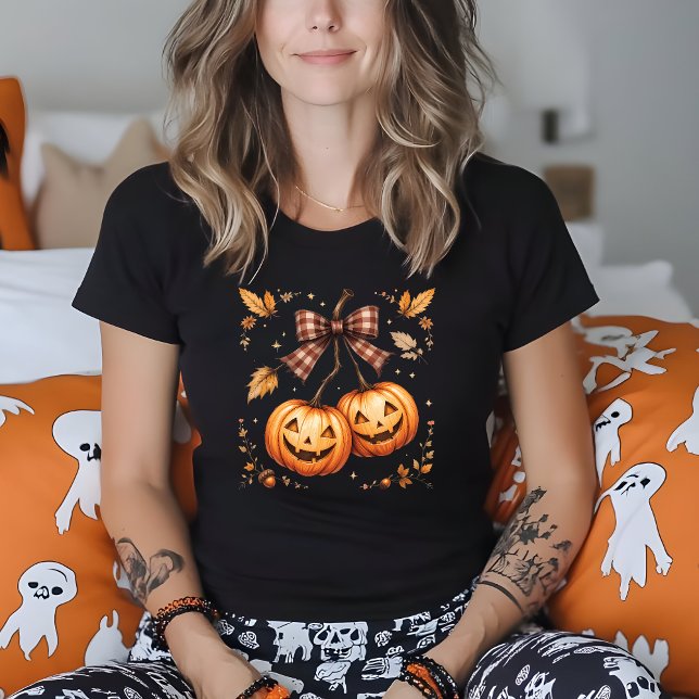 Camiseta Caída del otoño de las cerezas de calabaza retro d (Subido por el creador)
