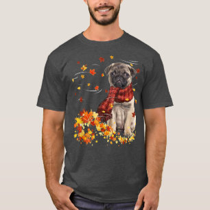 Camiseta Caída en otoño de hojas de perro de ScarfPug