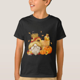Camiseta Caída Gnome Scarecrow Gnome Caída Halloween Thanks