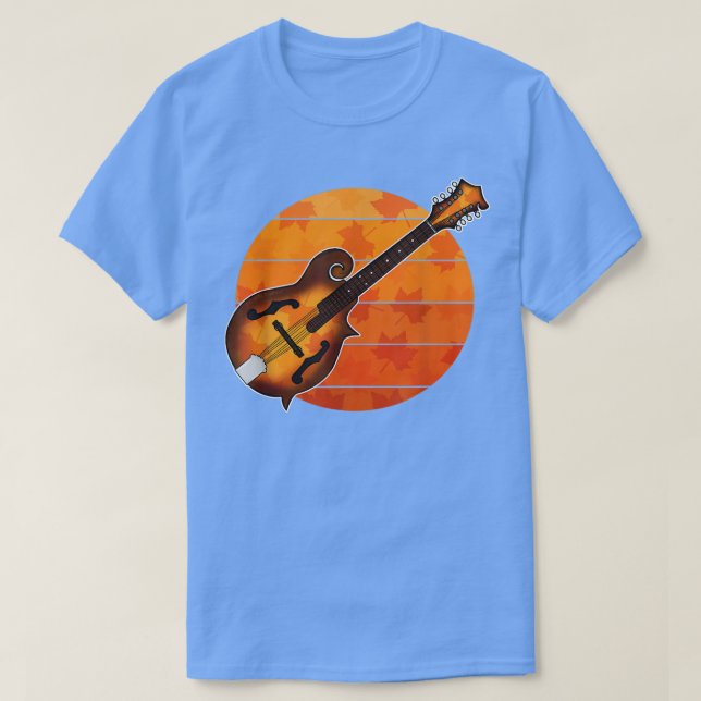 Camiseta Caída Mandolin Mandolinista otoño Acción de Gracia (Diseño del anverso)