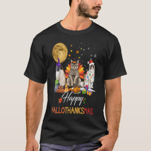 Camiseta Caída Otoño Gato Cute Halloween Acción de Graci
