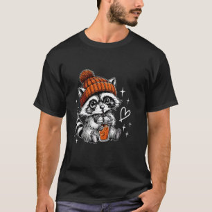 Camiseta Caída Retro Café Feral Racoon Calabaza Autu