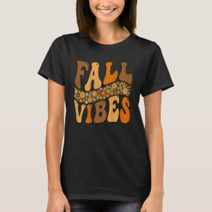 Camiseta Caída Vibes Retro Groovy Floral Temporada Otoño Hi