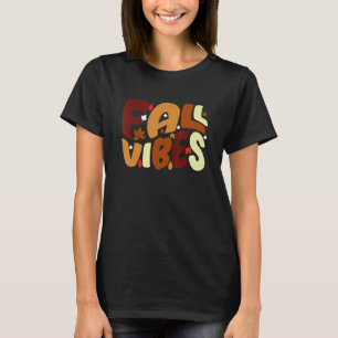 Camiseta Caída Vibes Retro Vibes Agradecidas Otoño Groovy Q