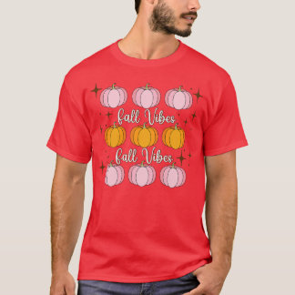 Camiseta Caída Vibes Vintage Fall temporada Retro Leopardo