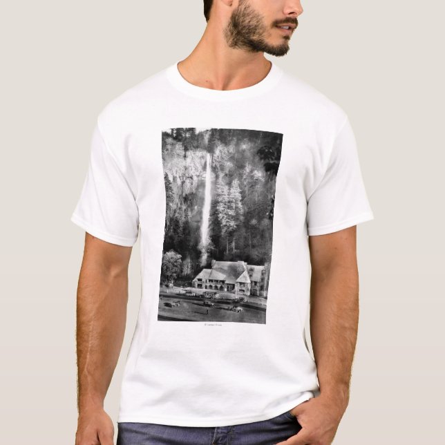 Camiseta Caídas de Multnomah y fotografía de la casa de (Anverso)