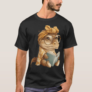 Camiseta Caimán Bebé Libro Pequeño Leyendo Reptil