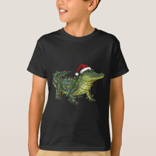 Camiseta Caimán de Navidad Vacaciones Reptil Divertido Fest