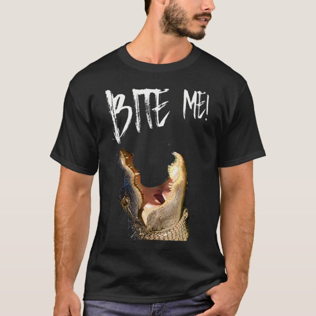 Camiseta Caimán Impreso Bite Me (Anverso)