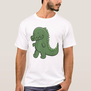 Camiseta Caimán verde lindo caimán feliz Kawaii 