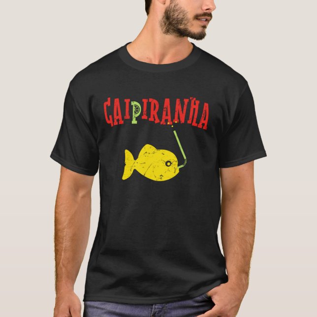 Camiseta Caipiranha Lusitg Cocktail Piranha Caipirinha (Anverso)